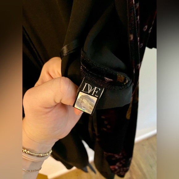 Diane Von Furstenberg Multicolor Velvet Printed Wrap Dress - Picture 11 of 11